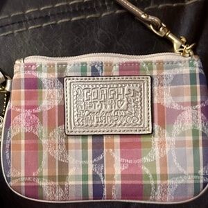 COACH Poppy Plaid Vintage Wristlet